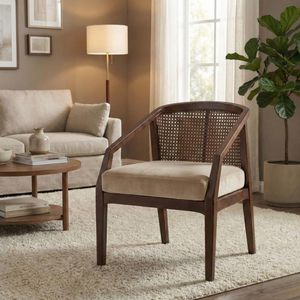 Fauteuil d'appoint en teck pour la maison, la chambre, le salon, la salle à manger, le salon de réception |   Ultra doux et confortable pour une détente sans stress | - Product Image 1