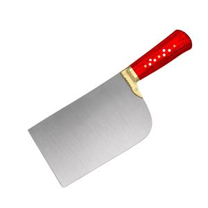 MS ™   Couteau à viande robuste en acier inoxydable argenté avec manche rouge et bolster doré, hachoir de boucher large, couteau de cuisine - Product Image 5
