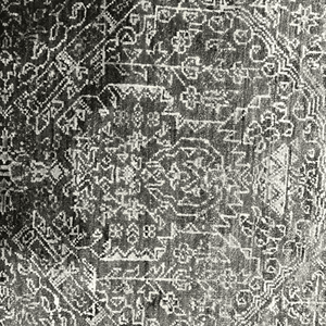 Tapis d'appoint en laine noué à la main, motif damassé, gris anthracite, à poils ras, sur mesure, pour une décoration intérieure de luxe - Product Image 4