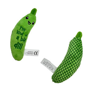 Wholesale Eco-friendly Green Cucumber <b>Plush</b> Chew Toy Interactive Puzzle Pet Supplies Training <b>Cat</b> with Catnip - Product Image 6