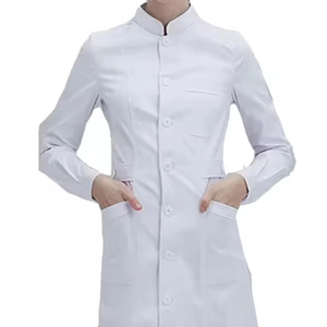 Blouse de laboratoire blanche professionnelle pour femmes, sur mesure, OEM, manches longues, blouse médicale, blouse de médecin, 100% coton - Product Image 6
