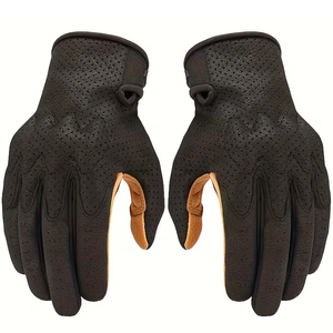 Guantes de Motociclismo Impermeables de la Mejor Calidad, de Cuero Genuino, Dedos Completos, Duraderos, para Carreras - Product Image 1