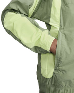 <b>Men's</b> <b>Green</b> Color Blocking Windbreaker Track <b>Suit</b> Set Sporty Breathable Polyester/Nylon Hooded Full Zip Jacket Pants Spring Wear - Product Image 5