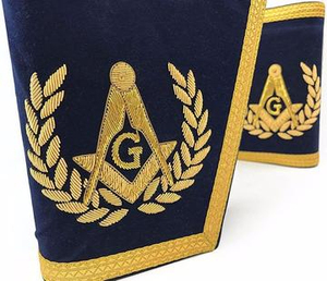 Elegant Masonic Gauntlets Cuffs White Freemason Gloves With Embroidered Square And Compass Symbol High Quality Cuffs - Product Image 3