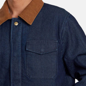 Mens Cotton <b>Canvas</b> <b>Work</b> <b>Jacket</b> With Chenille Embroidery <b>Canvas</b> Workwear <b>Jacket</b> With Button Front Design - Product Image 5