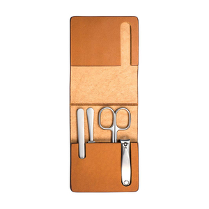 New Arrival Compact Manicure <b>Tool</b> Set with Nail Scissors Clipper Nail File Pocket <b>Leather</b> Case for Travel Grooming - Product Image 1