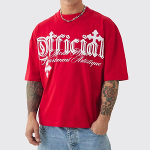 Camiseta de algodón oversize de corte holgado para hombre, con hombros caídos, estilo streetwear informal, para uso diario en verano. - Product Image 1