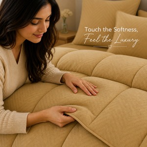 Most Selling Luxury <b>Comforter</b> <b>Set</b> for Modern Bedrooms Soft Breathable Bedding with Plush Filling for Comfortable Sleep - Product Image 6