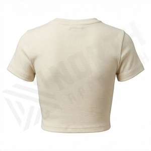 T-shirt court à motifs pour femme, manches courtes, en coton, collection 2025 – T-shirt élégant, mode boutique, vêtements de sport, tenue d'entraînement, équipement de gym - Product Image 2