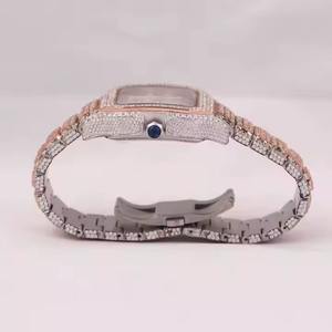 High Quality Custom Luxury Mechanical <b>Watch</b> Full Iced Moissanite Diamond New Design Stainless Steel Case Diamond <b>Watch</b> - Product Image 3