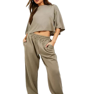 Ensemble 2 pièces pour femmes, blanc, manches longues, col à capuche, longueur normale, coupe régulière, décontracté, automne, couleur unie, pantalon de survêtement long - Product Image 2