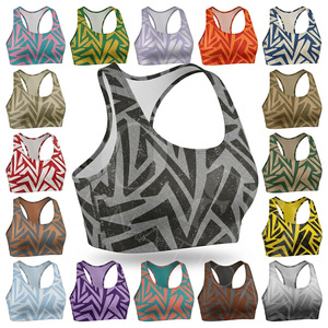 High Performance Stylish Custom Printed Sports <b>Bra</b> High Support Gym Fitness Yoga Crop Top Breathable <b>Stretch</b> Workout Running <b>Bra</b> - Product Image 1