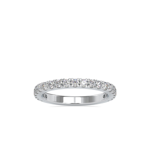 Moissanite Eternity Wedding Band, Half Pave <b>Dainty</b> Stackable <b>Ring</b>, Minimalist Gold Anniversary Band for Women - Product Image 5