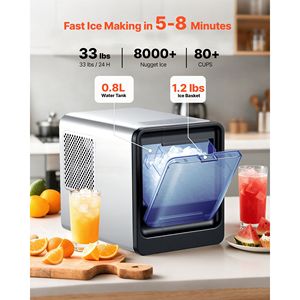 Countertop Nugget <b>Ice</b> <b>Maker</b> 33 Lbs/Day Self-Cleaning Portable Machine with Scoop and Drawer - Product Image 2