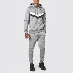 Conjunto Deportivo Gris con Capucha para Hombre, Chaqueta con Cierre Completo y Bloques de Color, con Bolsillos Laterales y Pantalones a Juego para Entrenamiento Deportivo de Otoño - Product Image 3