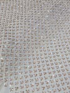 Tissu en gros pour broderie de perles, tissu textile fantaisie, dentelle à sequins, organza pour fabricants de robes de mariée, abayas et caftans, OEM mondial - Product Image 5