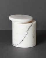Boîte de rangement décorative en marbre travertin avec couvercle, pot en pierre beige pour la maison, la cuisine, le bureau, récipient de rangement élégant, design moderne