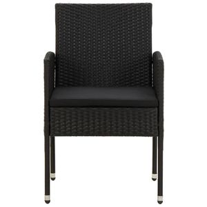 Conjunto de Comedor para Exterior de Madera de Acacia Sólida con Ratán PE Negro y Muebles de Acero para Patio - Product Image 5