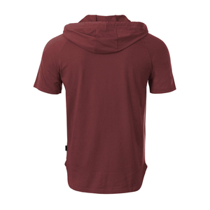 Sweat à capuche à manches courtes pour homme, tissu doux au toucher, respirant, col à capuche, couleur unie, streetwear, sweat à capuche à manches courtes personnalisé pour homme - Product Image 2