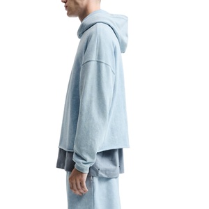 Sudadera con capucha Vintage de gran tamaño con lavado ácido de alta calidad 2025 algodón French Terry personalizado liso cremallera diseño XS tamaño Raw Hem Print 100% - Product Image 3