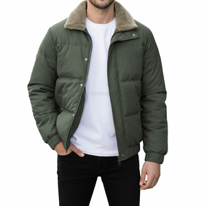 Custom Logo Front Streetwear Men Puffer Jacket Winter <b>Warm</b> Lightweight <b>Waterproof</b> Coat - Product Image 1