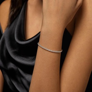Premium Quality Elegant Moissanite Diamond Tennis <b>Bracelet</b> for Women Engagement Wedding Jewelry Available For Sale - Product Image 3