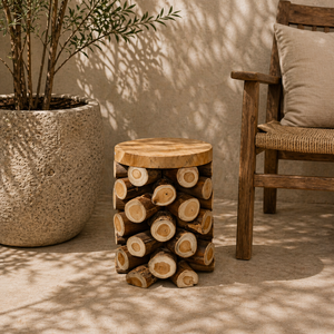 ARTERRA Premium Rustic Teak Branch <b>Stool</b> Handcrafted Artisan Solid Craftsmanship Organic Beauty Apartment Villa Warehouse Hotel - Product Image 3