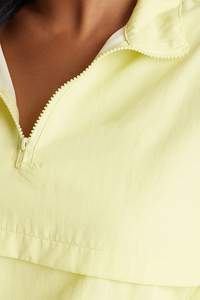 Women's Light Yellow Tracksuit Set quarter zipper <b>Crop</b> <b>Top</b> jacket Pants Loose Fit women's nylon windbreaker tracksuit - Product Image 4