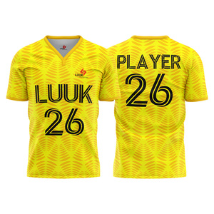 Camiseta de Fútbol Personalizada con Nombre, Número y Logotipo del Equipo, Cuello en V, Manga Corta, Sublimada, 100% Poliéster, Absorbe la Humedad - Product Image 4