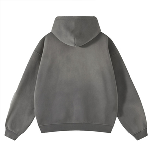 <b>Men's</b> Oversized Hooded Zip-Up Fleece Sweatshirt Solid Color Casual Streetwear Hoodie 100% Cotton Winter Wear - Product Image 2