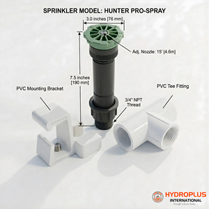 hydroplus international pv surface washing sprinkler outlet riser tee connector clamp frame pipe securing installation <b>set</b> - Product Image 3