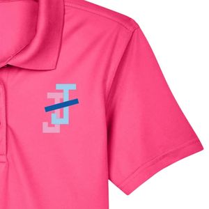 Polo brodé JJ rose vif pour jeunes, manches courtes, col classique, coupe régulière, style décontracté, idéal pour le golf et le quotidien - Product Image 4