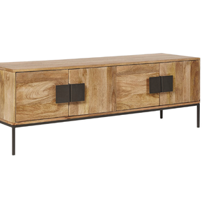 Best-selling brown two-door <b>cabinet</b> featuring a simple, modern design perfect for indoor use. - Product Image 3