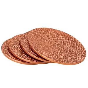 Classic Collection Copper Coaster Set Elegant <b>Table</b> <b>Protector</b> for Coffee Cups Wine Glasses Restaurant Hotel Bar - Product Image 5