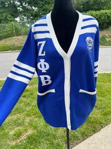 Suéter Cárdigan Fino de Invierno Zeta Phi Beta para Mujer, Cuello en V, Bordado, Sororidad Griega, Tejido, Personalizado, Fabricante OEM - Product Image 6