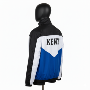 Chaqueta Cortavientos Impermeable y Resistente al Viento con Bloques de Color Impresos a la Moda, Paneles en Contraste, Ligera, 100% Poliéster, Unisex - Product Image 4