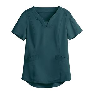 Haut de blouse médicale à col en V, uniforme d'infirmière, tissu extensible, séchage rapide, unisexe, tenue médicale classique - Product Image 2