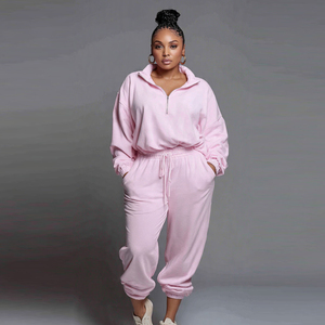ชุดวอร์มโอเวอร์ไซส์หนา 500gsm สำหรับผู้หญิง เสื้อฮู้ดดี้ทรงหลวม กางเกงจ็อกเกอร์ทรงหลวม ชุดเซ็ตสำหรับสุภาพสตรี - Product Image 2