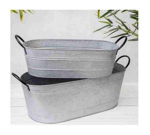 Jardinière galvanisée avec logo personnalisé pour les produits de jardinage promotionnels et la marque privée de vente au détail - Product Image 6