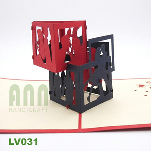 Cartes de vœux découpées en papier 3D Pop-up avec vernis mat, pour la Saint-Valentin, anniversaire, Nouvel An, souvenir, impression offset, fabriquées au Vietnam - Product Image 3
