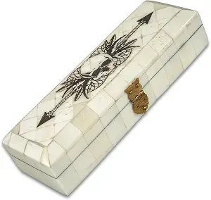 Caja de Almacenamiento Rectangular Hecha a Mano con Incrustaciones de Hueso, Artículo de Decoración para el Hogar para Mujeres y Niñas, Caja de Regalo Premium para Joyería - Product Image 3