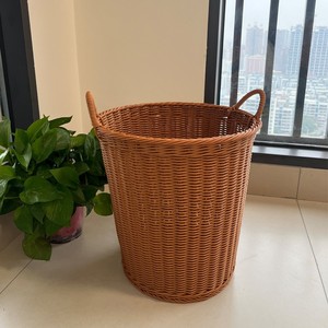 Woven <b>Rattan</b> Hand-braided Laundry <b>Basket</b> Storage Bin - Wholesale Price - Product Image 5