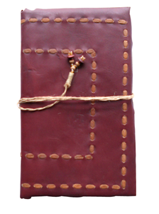 Carnets en cuir véritable faits main, couleur marron, avec surpiqûres décoratives, pour usage professionnel, vente en gros, promotionnels, idéaux comme cadeaux. - Product Image 1