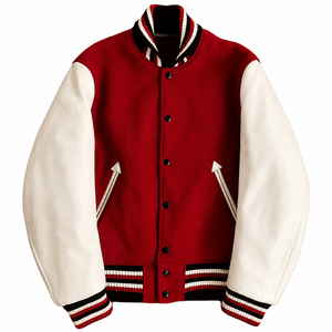 Custom Mens Green Color Wool Varsity <b>Jacket</b> Stand Collar <b>Zip</b> <b>Up</b> Letterman <b>Jacket</b> OEM Private Label Casual Autumn Wholesale - Product Image 1