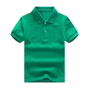 เสื้อโปโลเด็ก แขนสั้น สีเขียวล้วน ระบายอากาศได้ดี สไตล์เรโทร ถักทออย่างดี ทรงปกติ ขายส่ง - Product Image 1