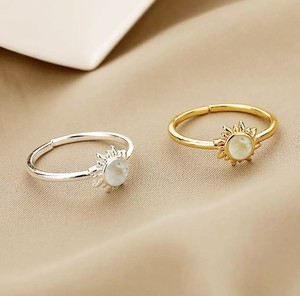 Bague en or plaqué or fait main avec pierre précieuse rutilée dorée à facettes rondes en forme de soleil - Vente en gros - Product Image 5