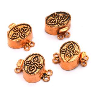 Cierre de caja Bali con forma de corazón de 21x17x8 mm para 2 y 3 hilos, chapado en plata antigua y cobre, chapado en oro de 18 quilates, para fabricación de joyas B208 - Product Image 5