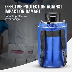 Contenitore per Azoto Liquido in Lega di Alluminio da 3 L, Serbatoio LN2 con 6 Contenitori, Attrezzatura di Refrigerazione da Laboratorio con Borsa e Cinghie per il Trasporto - Product Image 6