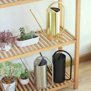 Regadera Metálica Delgada para Plantas en Estantes, Regadera de Acero Inoxidable con Diseño de Boquilla de Alto Alcance, Suministro de Jardinería Moderno y Minimalista - Product Image 5