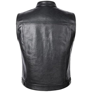 Chaleco de cuero para hombre de alta calidad, personalizado, a la moda, para motociclistas, talla grande, sin mangas. - Product Image 2